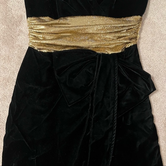 Vintage 80s Crushed Velvet Prom Party Dress by Darcy - Picture 7 of 9